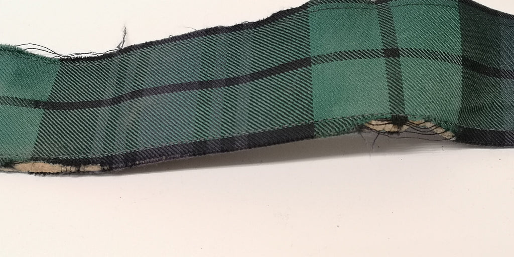 Scottish Regiment Belt Vintage British Old Tartan Patterned with defects