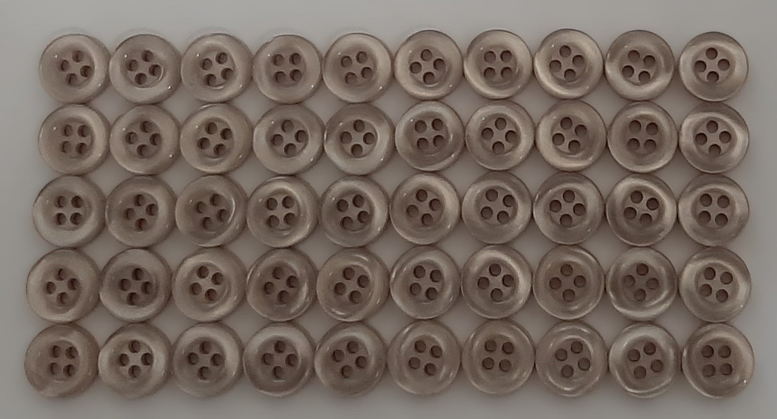 100 Vintage Buttons 4 Hole Shirt / Shank Anchors Pearlesque Grey 8.9mm old Stock
