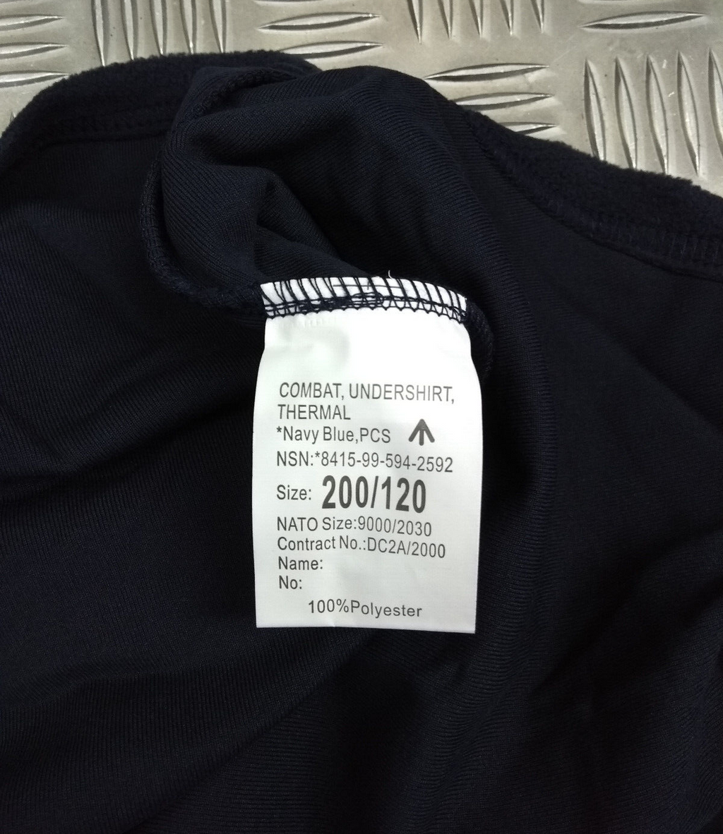 Extreme Cold Weather Navy Blue Undershirt PCS - Size XXLarge, 200/120cm - NEW