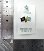 Rotary International Club Twin Flags Metal Lapel Pin Badges Set of 8 - NEW