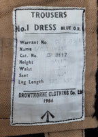 Vintage No1 Trousers British Army Red Stripe Blues Other Ranks 1966 Faulty