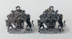 Genuine Issue "Constant B E" Coat of Arms Metal Collar Badges MFCD1XX