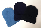 Light Blue Dark Blue Knitted Beanie Hat Watch Cap Woolly Hat - One size