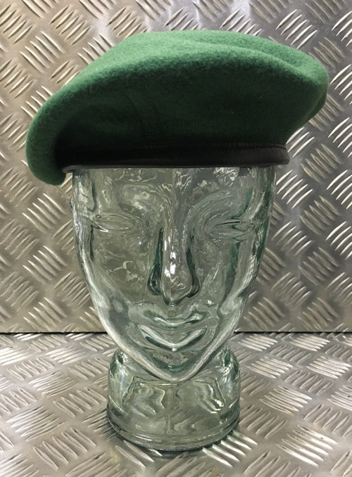 AGC Beret British Army Green Regimental 100% Wool Beret & Leather Band BRAND NEW
