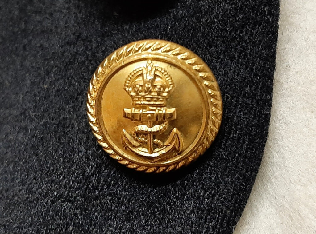 Vintage WWII Waistcoat Royal Navy Officer's Uniform Kings Crown Insignia Buttons