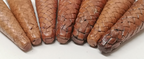 Sword Knot Acorns Brown Leather Bound Replacement Parts set of 7