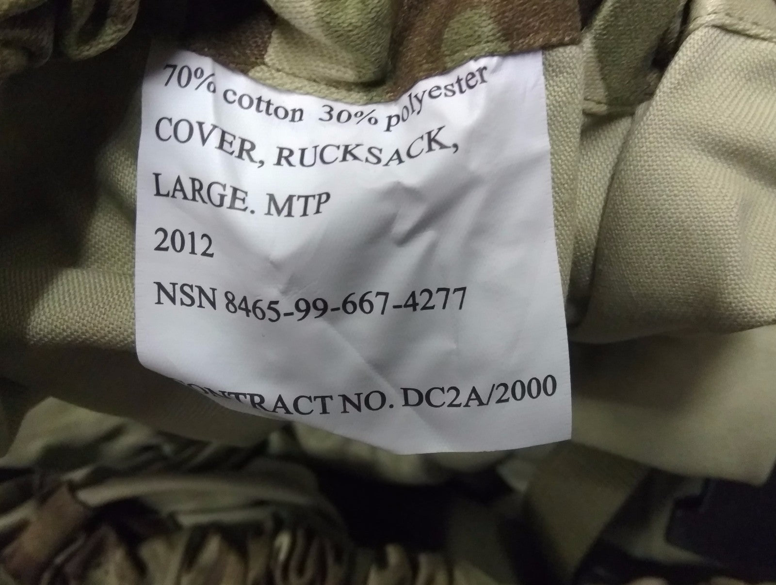 Genuine British Issue MTP Large Bergen Rucksack Patrol Pack Cover