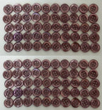 Vintage Buttons 100 4 Hole Shirt / Shank Anchors Pearlesque Blue Grey 10.9mm NOS