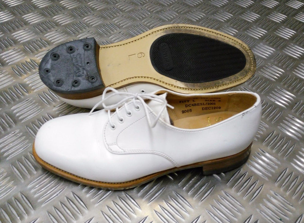 British Navy White Leather Parade / Dress Shoes Mens - Assorted Sizes