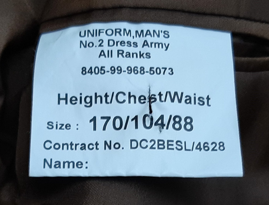 FAD Jacket No2 British Army Uniform No Insignia Button Cuffs Chest 104cm