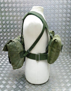 Genuine Vintage Army Webbing Set / Battle Pack Belt And Pouches Heavy Canvas G2