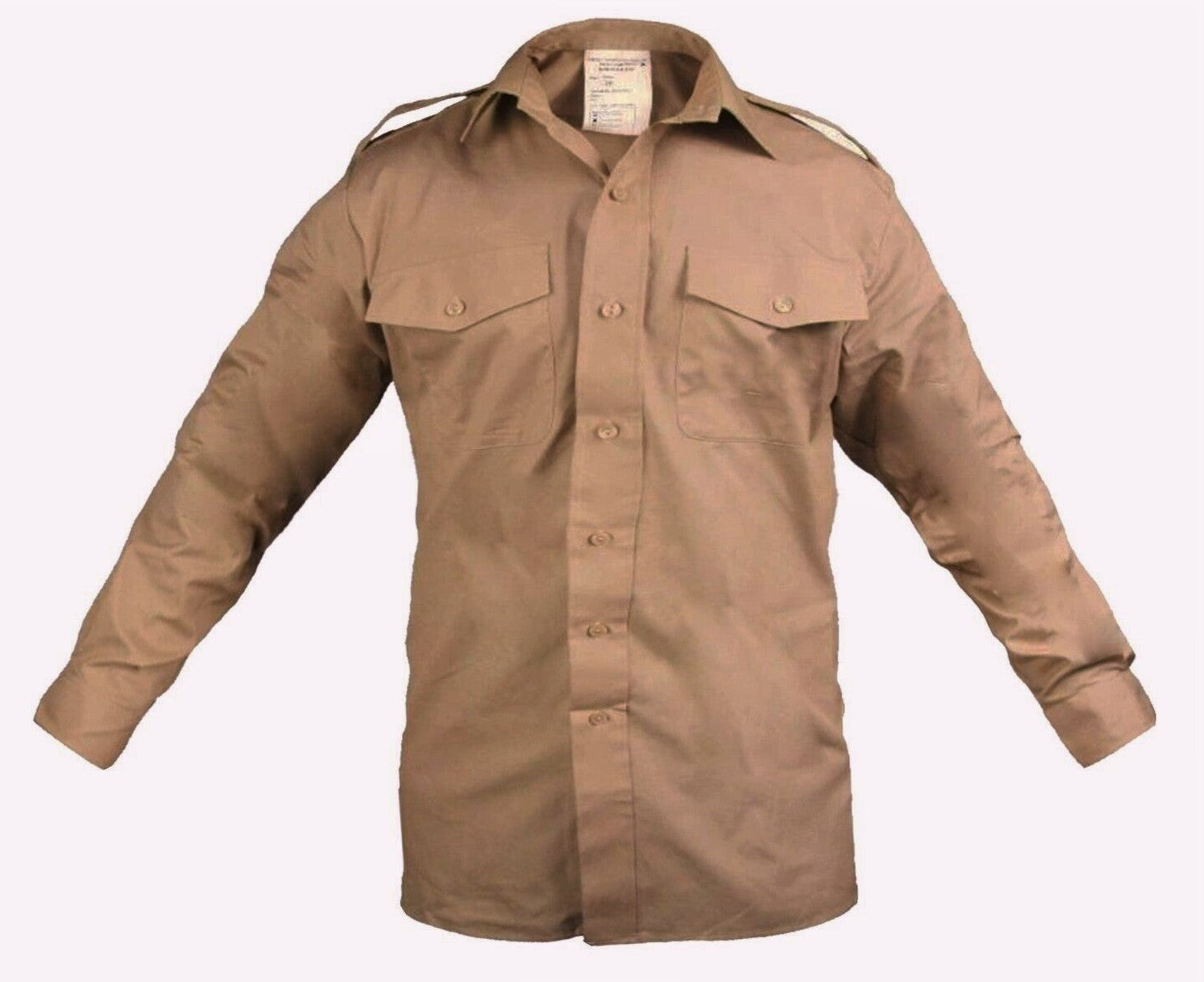 No2 Shirt Khaki Brown Long Sleeve Shirt Mens or Womans Dress type