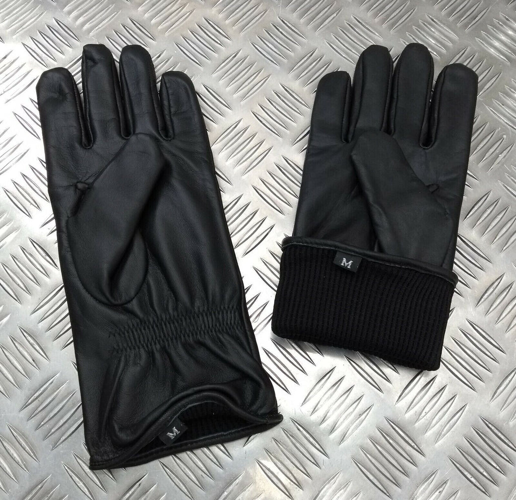 Black Leather General Service Soft Lined Duty Gloves Medium 8/8.5