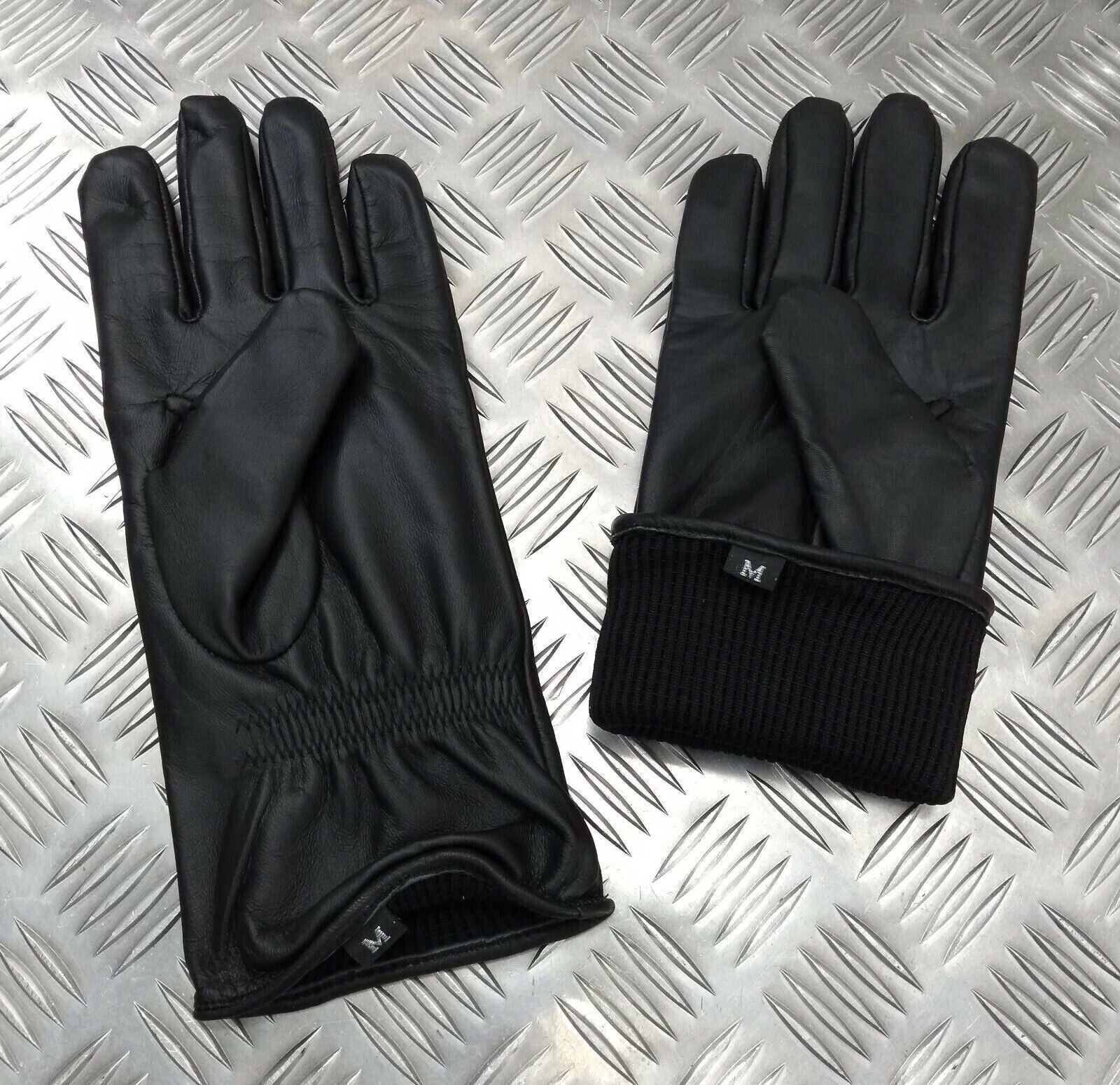 Black Leather General Service Soft Lined Duty Gloves Medium 8/8.5