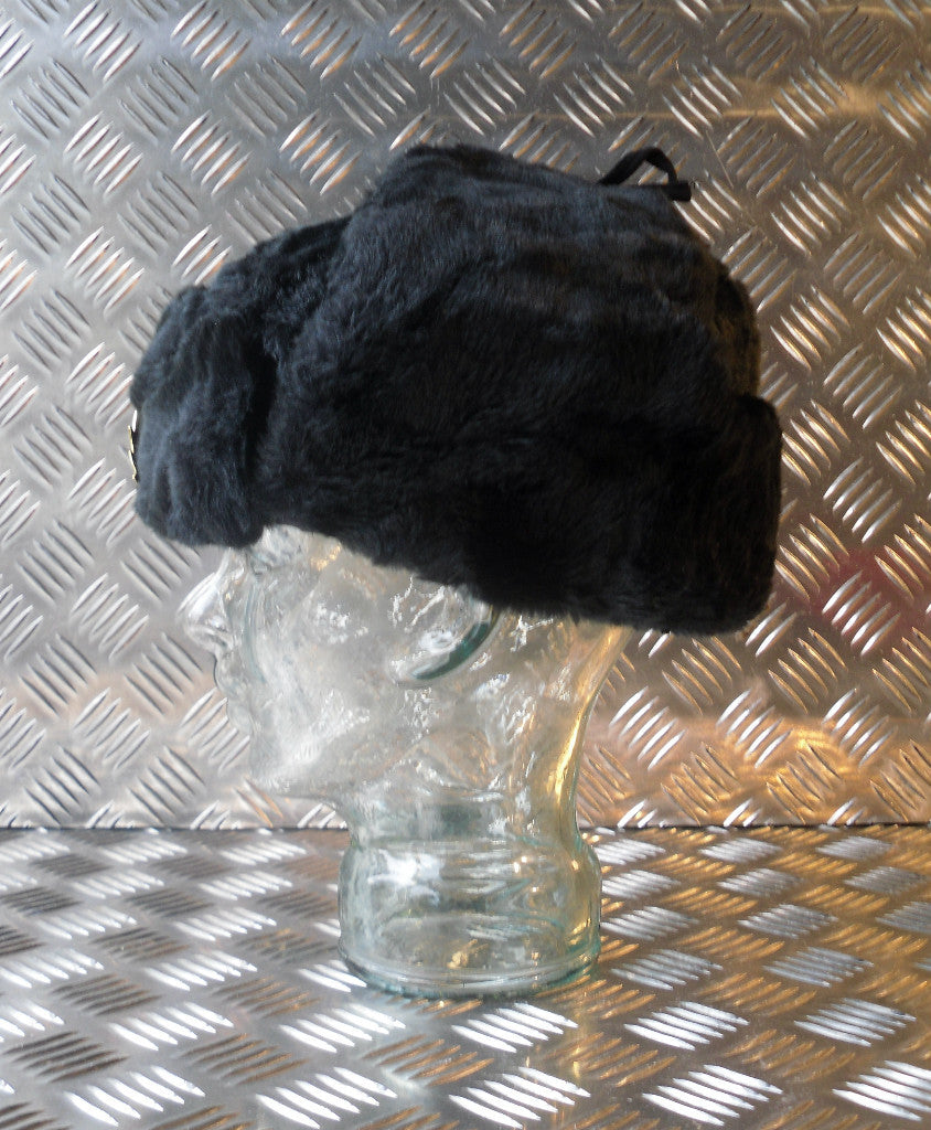 Soviet / USSR Black Cossack Hat w Ear Flaps. All Sizes - Brand NEW