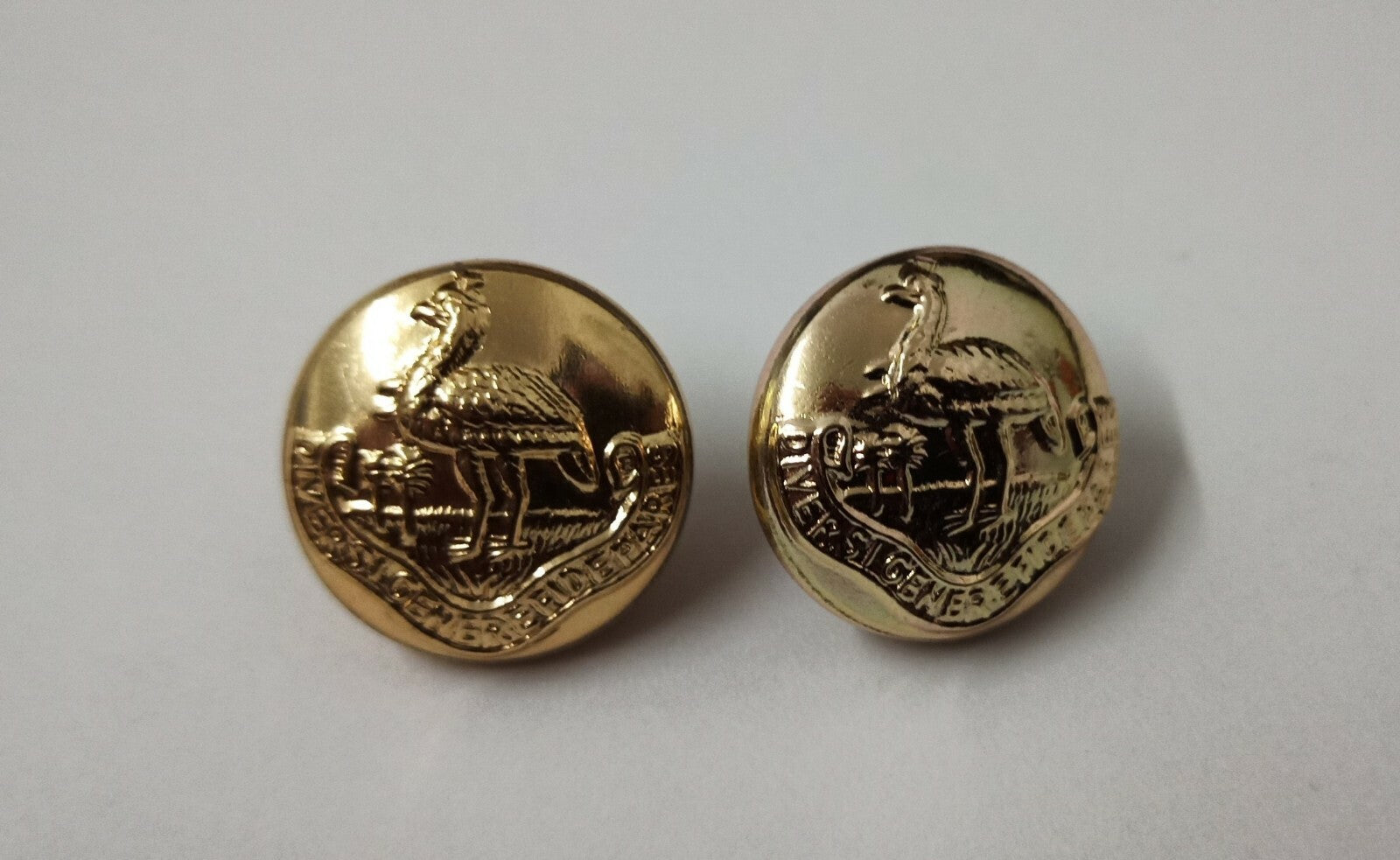 Genuine Vintage Rhodesia Regimental Insignia Gold Ring Buttons 14mm X4 V476