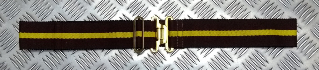Stable Belt Unknown Pattern 37 Buckle Brow with Yellow Stripe 49mm Wide