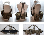 Airborne Army Webbing British MTP Camo Assault Belt Yoke & Assorted Pouches (6)
