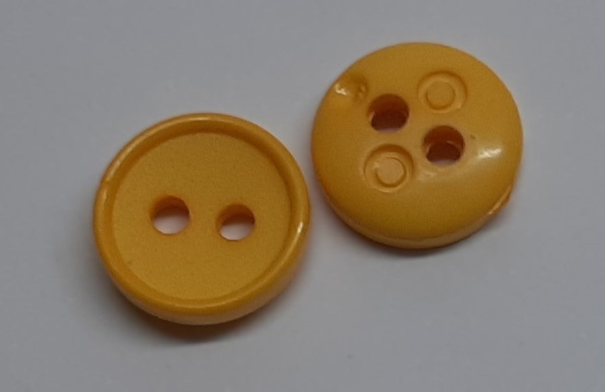Ex Service Buttons Old Pattern British Made Survival Yellow 2 Hole Size 11.3mm
