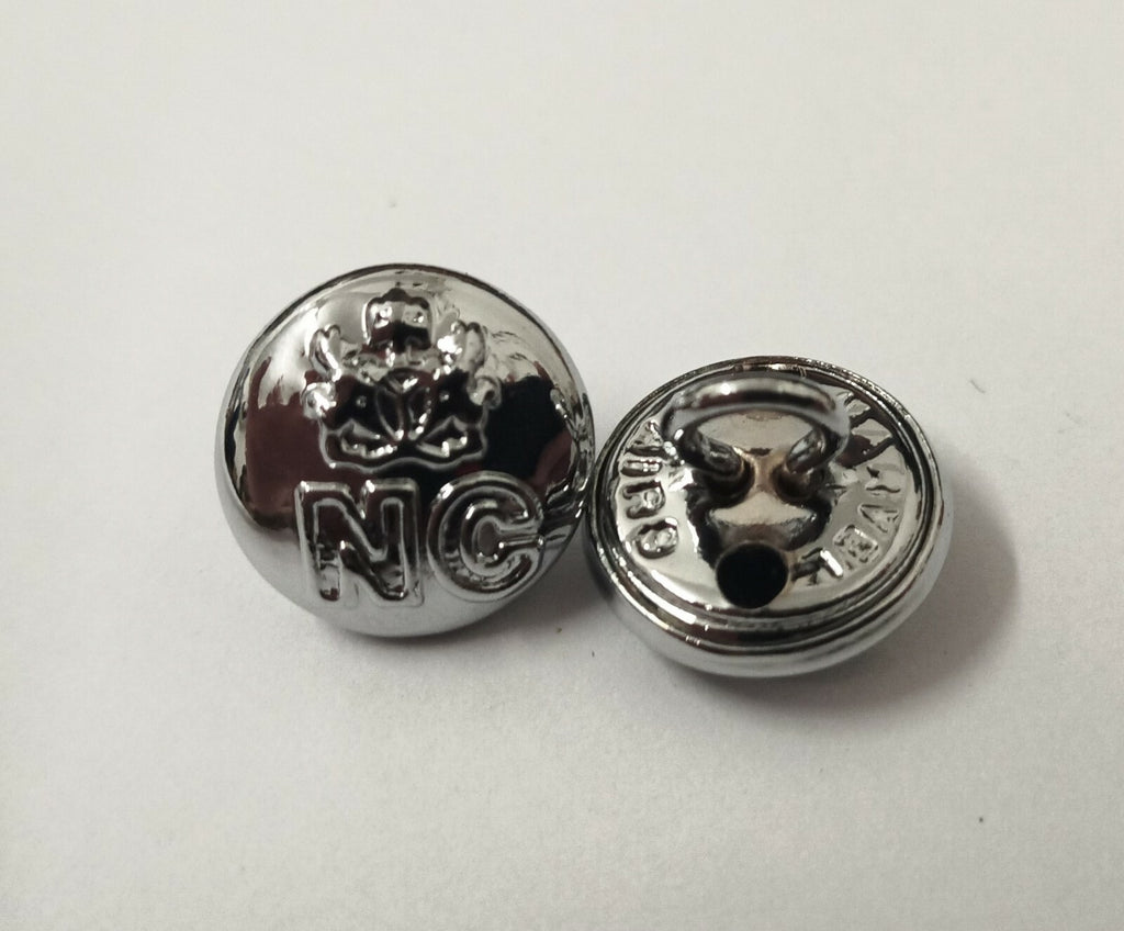 Obsolete Nigerian Buttons Unity NC Insignia Silver Shank Back 12mm V0198 X2