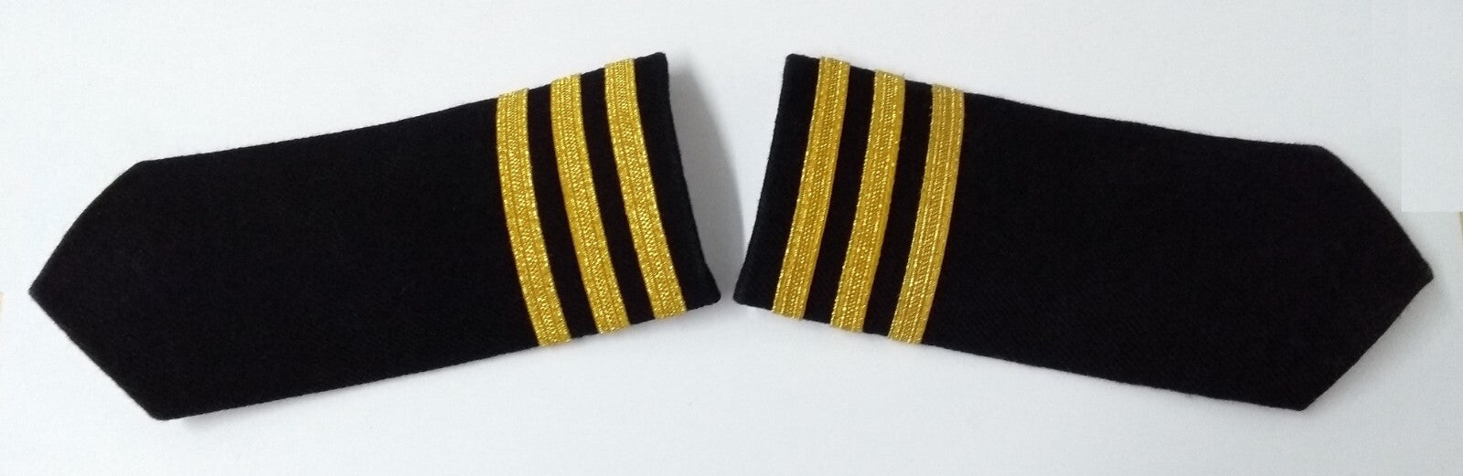 Naval 3 Bar No1 Shoulder Boards Epaulette Black & Gold Detail Fancy Dress