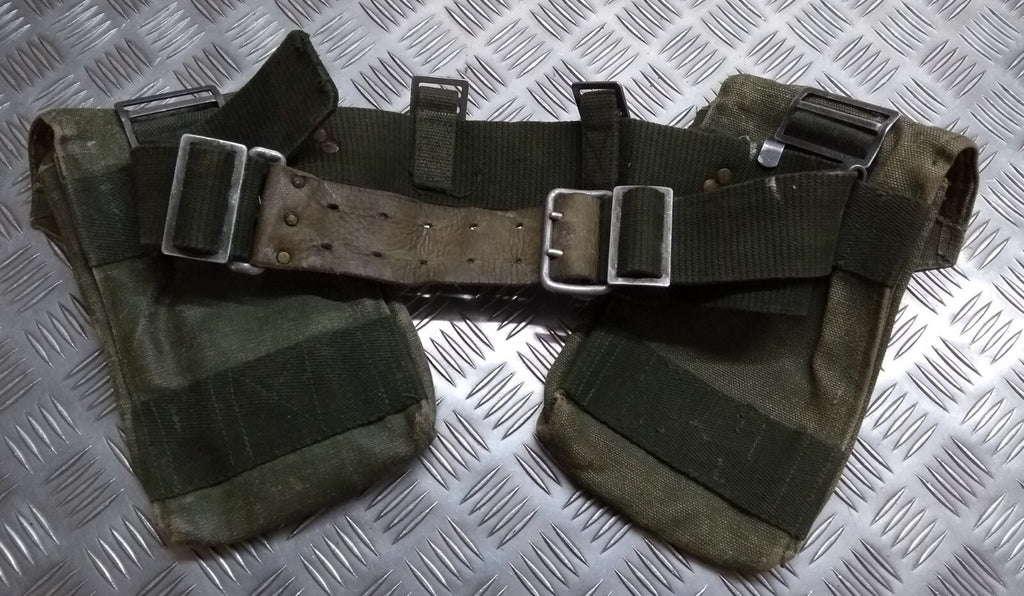 M39 Belt Utility Pouches & Harness WW2 Pattern Heavy Canvas Vintage Army Webbing