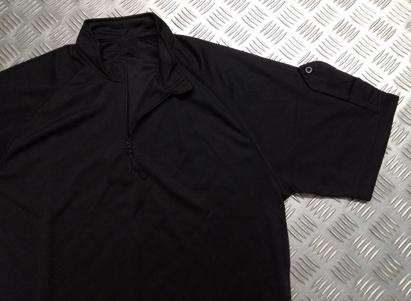 Black Technical Delta Stealth Self Wicking Technical Activewear Top Short Sleeve