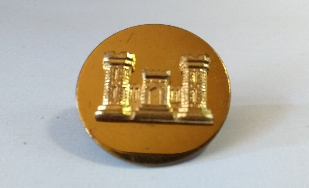 US Enlisted Man's Engineers Corps Collar Dog / Flat / Clutch pin backing