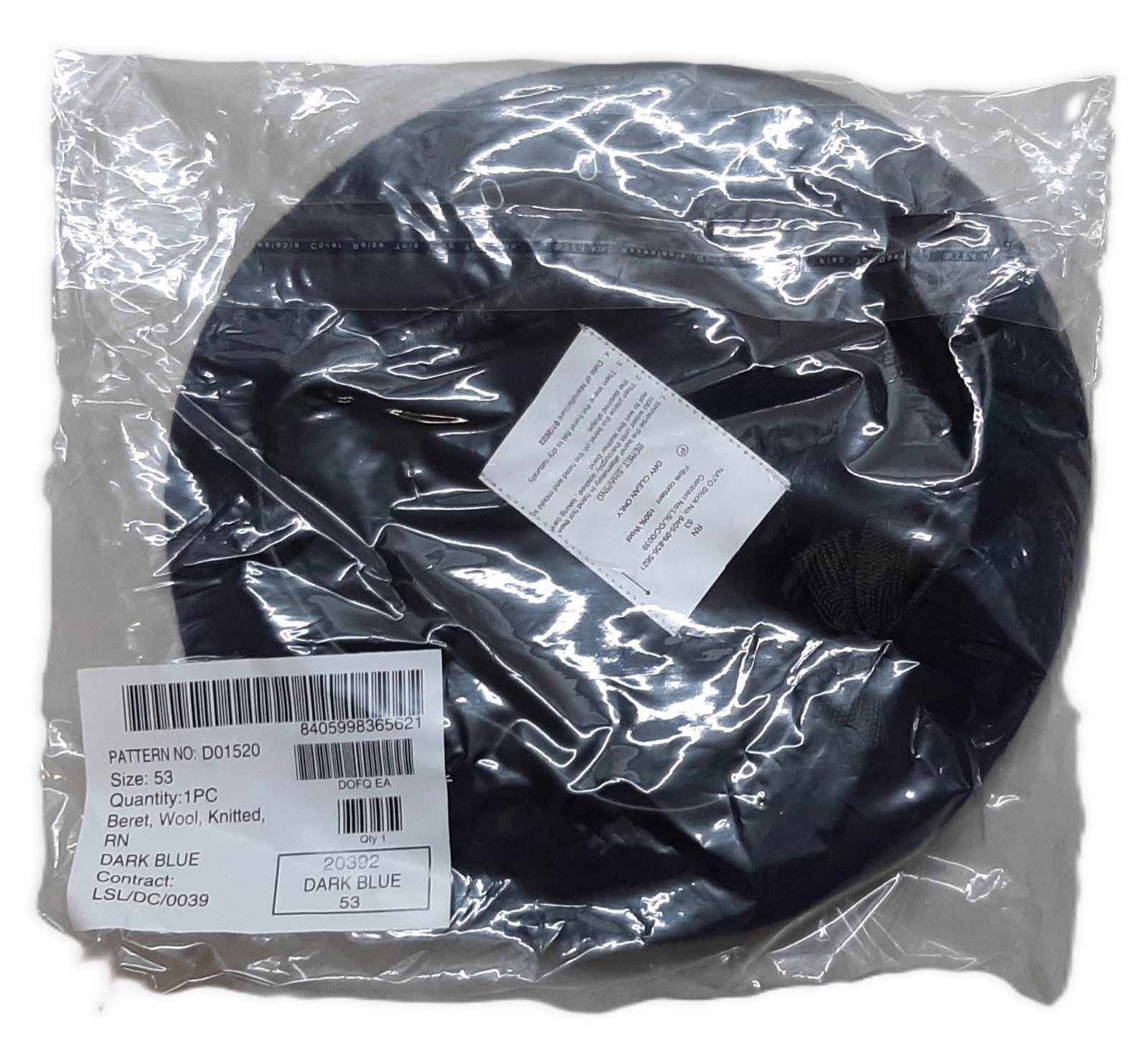 RN Navy Beret Wool Knitted With Leather Rim Naval Size 53cm x 10 Pieces NEW