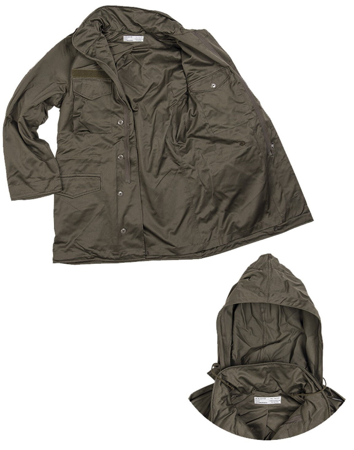 M65 Combat Jacket Green M-65 Pattern With Concealed Hood Olive Drab AUT