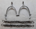 British Army Spurs Chrome With Boot Chains Household Cavalry HCav Swan Neck