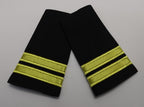 Officers Shoulder Slides 2 Bars Light Gold on Black Naval & Pilot Epaulettes