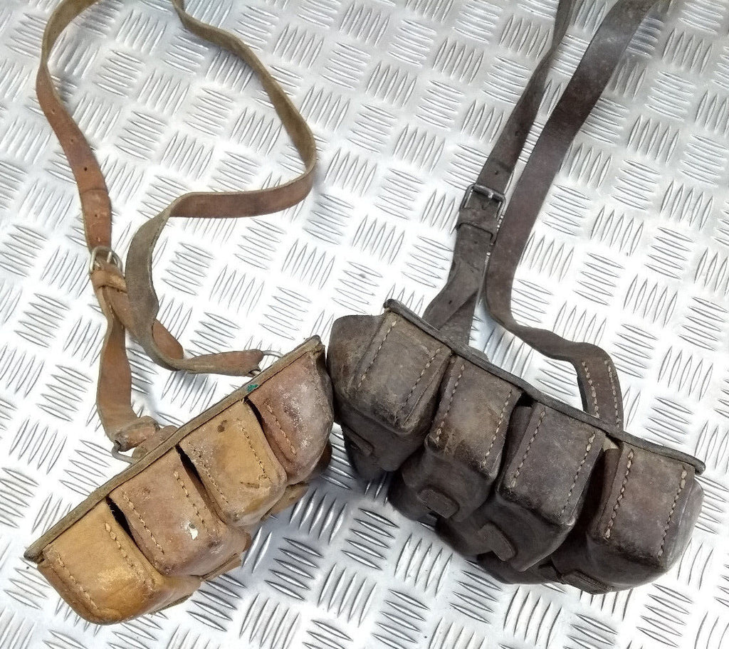 Genuine Vintage Issued Leather Ammo Case / Bag & Shoulder Strap Faulty