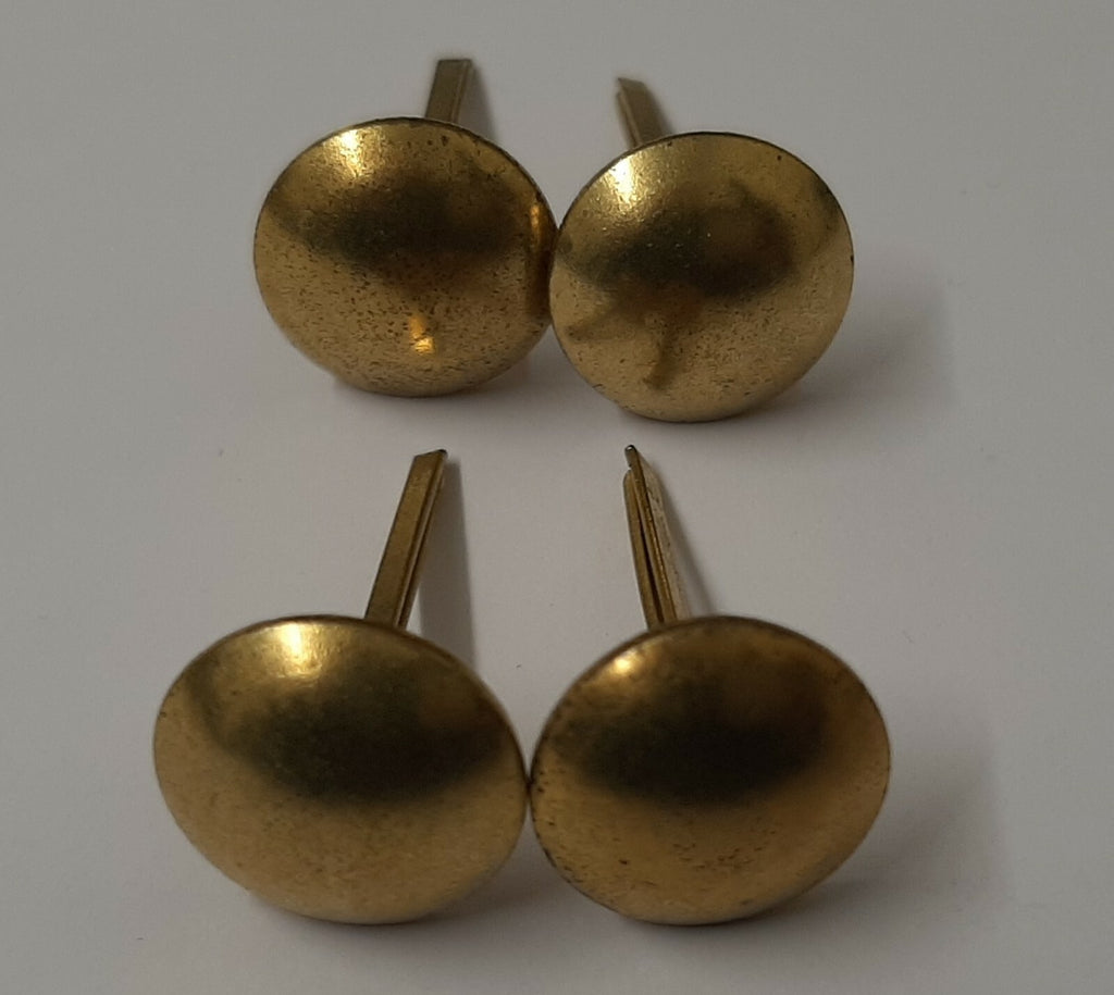 Vintage Buttons Half Dome Split Pin Brass Coloured 1/2" Two Prong X4 ASBT302
