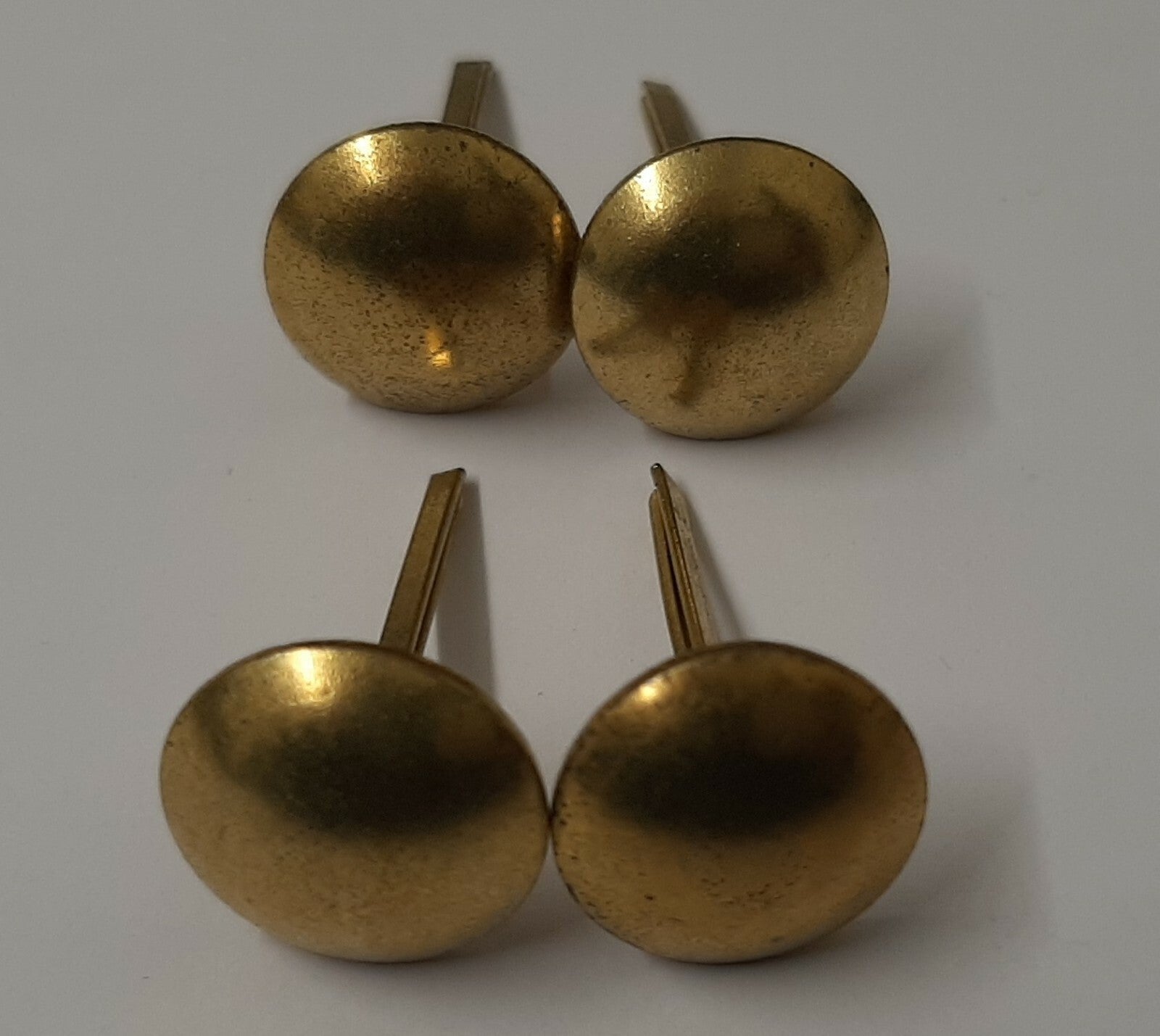 Vintage Buttons Half Dome Split Pin Brass Coloured 1/2" Two Prong X4 ASBT302