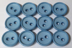 Ex Service Buttons Old Pattern British Made Light Blue 2 Hole Size 11.3mm