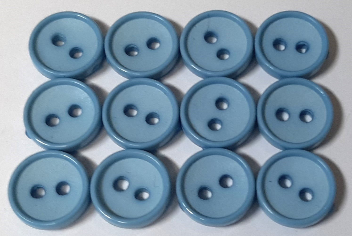 Ex Service Buttons Old Pattern British Made Light Blue 2 Hole Size 11.3mm