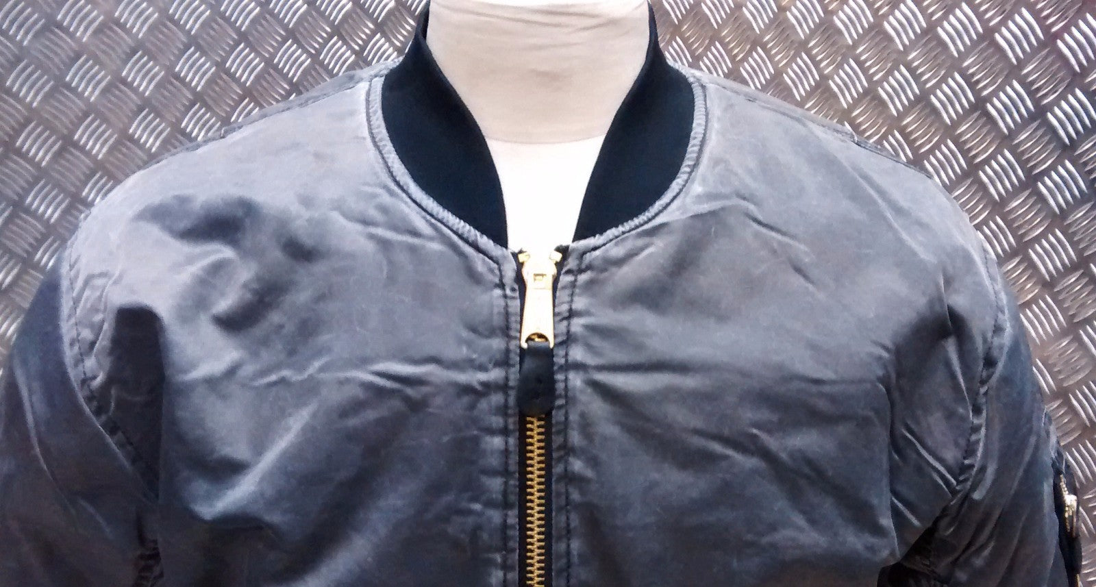 MA1 US Military Style Bomber Jacket Black Stone Washed - NEW