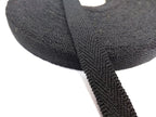 Herringbone Worsted Cotton Black ½" wide Braided Tape Lace Genuine British Made