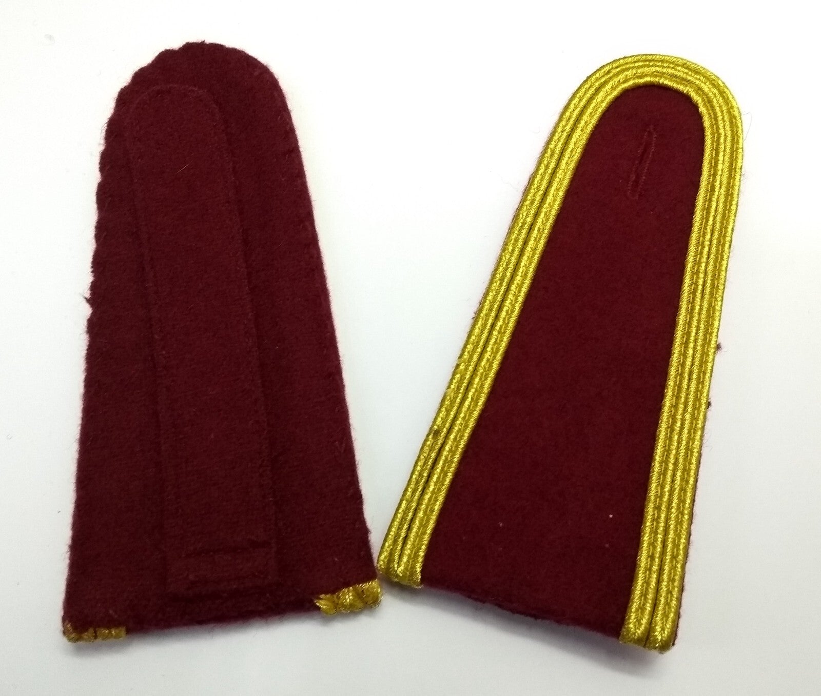Senior Officer Shoulder Boards Obsolete Stock Maroon Melton Gold Braid UK Made