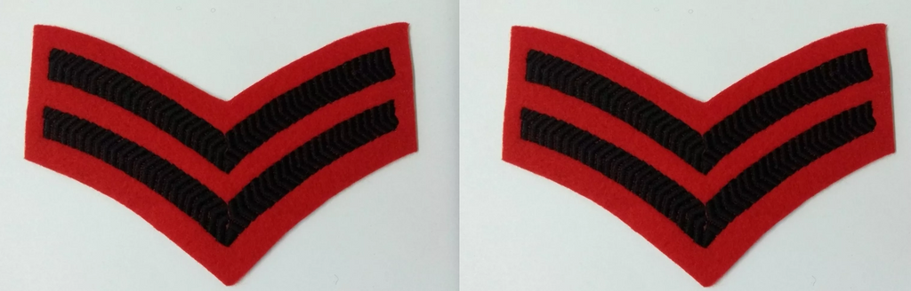 Gurkha Corporal Chevrons On Scarlet Felt Ranks Stripes British Army 1 Pair