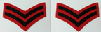 Gurkha Corporal Chevrons On Scarlet Felt Ranks Stripes British Army 1 Pair