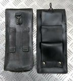 Genuine Vintage Army Leather Pouch with belt loops and metal loop - with Defect