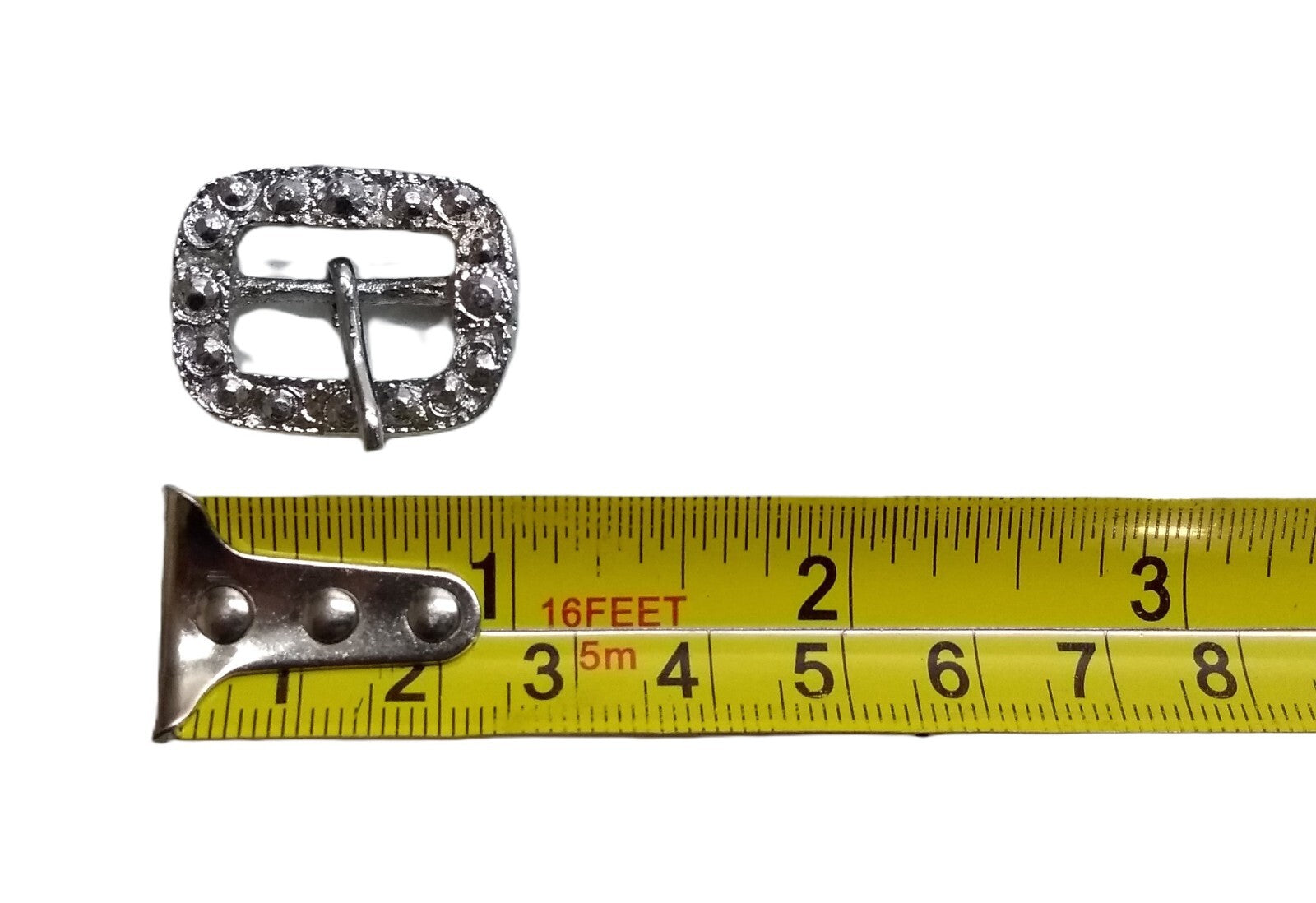 High Sheriff Buckle Silver & Diamond Finish 1 Pair of Small Decorative Buckles