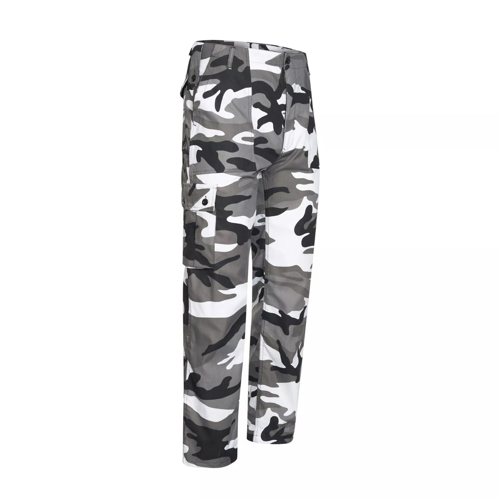 Winter Camo Trousers Urban Camouflage Pattern Utility / Combat Pants 24"-28"