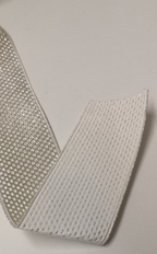 Silver Mylar Basket Lace Tape  44mm  1 3/4"