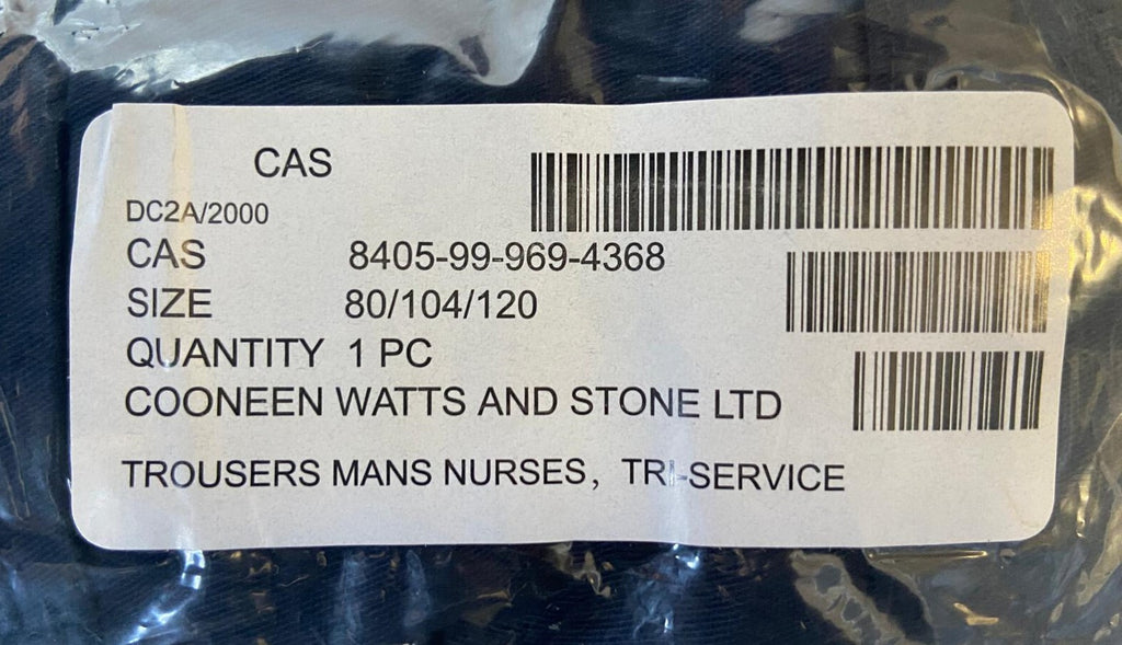Mens Nurses Tri-Service Trousers Waist 104cm / 40" NEW