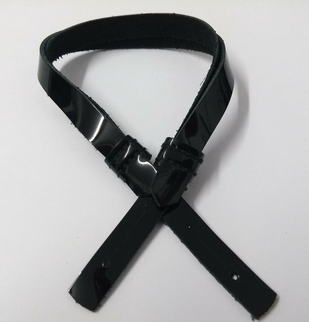 Chinstrap 3/8" Adjustable Patent Leather Chin Strap For Service & Dress Hats