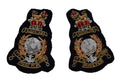 Royal Marines Staff Officer British RM Black Embroidered OFC Collar Patches