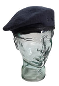 RAF Royal Air Force Beret Knitted Wool Blue Grey With Leather Rim & Badge Eyelets